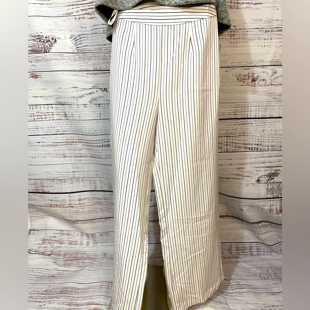 Papaya stripes black and white wide leg  pants